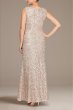 High Neck Sequin Fit and Flare Dress with Shawl Alex Evenings 1121979