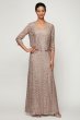 Sequin Lace A-Line Dress and Open Front Jacket 1122012