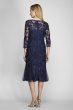 Illusion Fit and Flare Embroidered Midi Dress Alex Evenings 117412