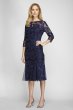 Illusion Fit and Flare Embroidered Midi Dress Alex Evenings 117412