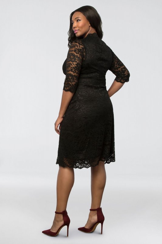 Scalloped Boudoir Lace Plus Size Cocktail Dress Kiyonna 12060902