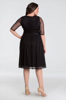 Chiffon Short-Sleeve Lace Plus Size Dress Onyx 850223