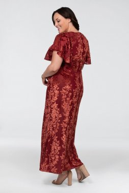 Off-the-Shoulder Velvet Gown with Beaded Detail Alex Evenings 8191770