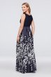 Illusion Plunge Leaf-Print Mikado Ball Gown Morgan and Co 12339