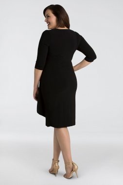 Short Jersey Cape Dress with Pleated Trim SL Fashions SL111176