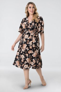 Cecile Chiffon Plus Size Wrap Dress Kiyonna 13172807