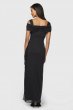 Long Ruched Mesh Cold-Shoulder Sheath Dress Alex Evenings 132156