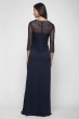 Ruched Illusion Mesh Sheath Gown with Jeweled Neck Alex Evenings 132833