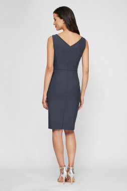 Smoothing Knit Mock Wrap Cocktail Dress Alex Evenings 134005
