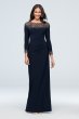 Beaded Jersey Long Sleeve Sheath Dress Xscape 1576X