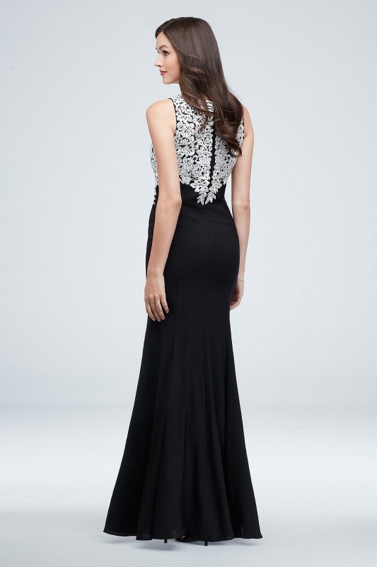 Embroidered Crystal-Accented Vines Gown with Shawl Alex Evenings 160073D