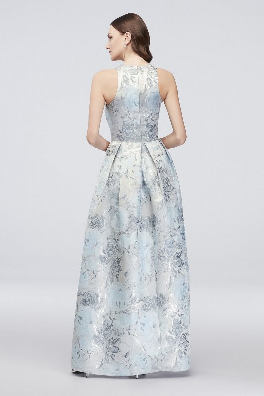 Floral Jacquard Sleeveless Ball Gown with Pockets Alex Evenings 1811231