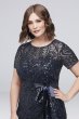 Short-Sleeve Sequined Illusion Plus Size Gown RM Richards 1875W