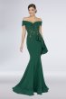 Floral Embroidered Stretch-Crepe Off-Shoulder Gown Terani Couture 1911M9339