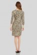 Cheetah Print Faux Wrap 3/4 Sleeve Cascade Dress Karen Kane 1L10500