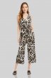 Cheetah Print V-Neck Tie-Front Sleeveless Jumpsuit Karen Kane 1L15262