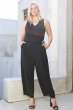 Pleated Surplice Plus Size Jumpsuit with Buckle Karen Kane 1L46134W