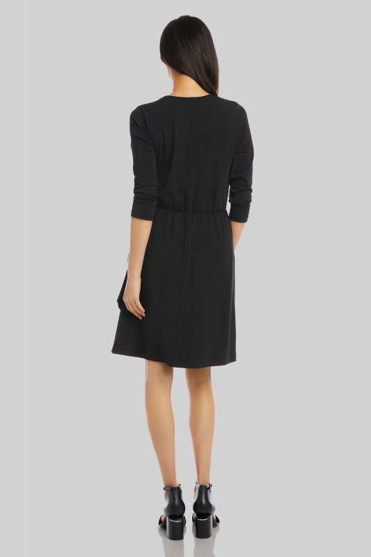 Pleated Jersey Knit Surplice Dress with Buckle Karen Kane 1L46135