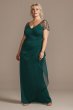 Embellished Cap Sleeve Ruched Plus Size Gown Xscape 2523XW