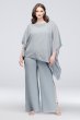 Asymmetric Top Plus Size Pantsuit Le Bos 27652