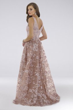 Waterfall Chiffon and Glitter Lace Three-Piece Set RM Richards 5008