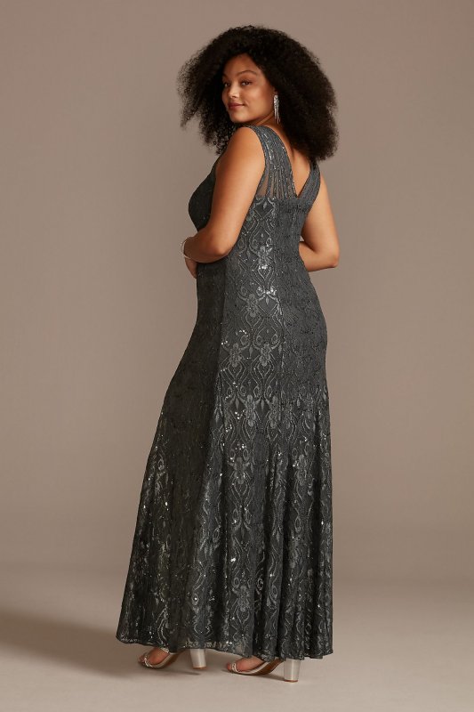 Sequin Lace Mermaid Plus Size Dress with Illusion RM Richards 3198W