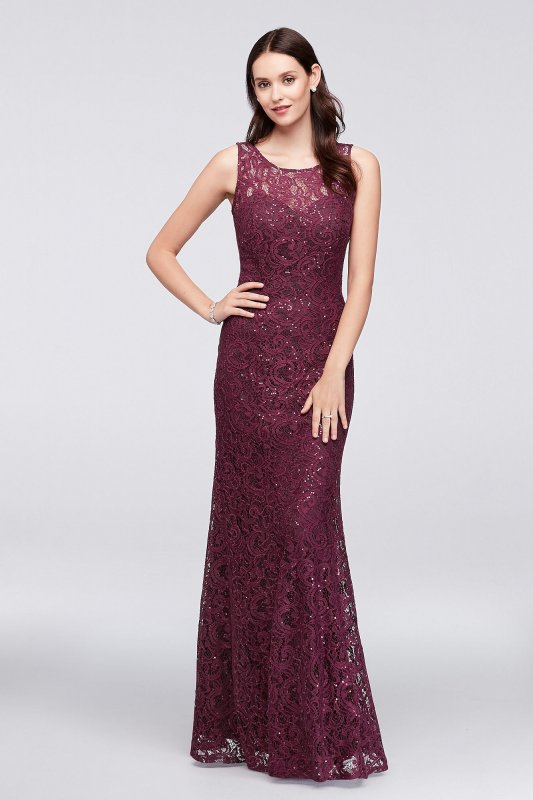 Lace Mermaid Dress with Beaded Chiffon Capelet Ignite 3523DB