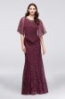 Lace Mermaid Dress with Beaded Chiffon Capelet Ignite 3523DB