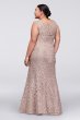 Long Lace Plus Size Dress with Beaded Capelet Ignite 3523DW