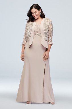 Two-Piece Plus Size Set with Jacket and Dress RM Richards 3785W