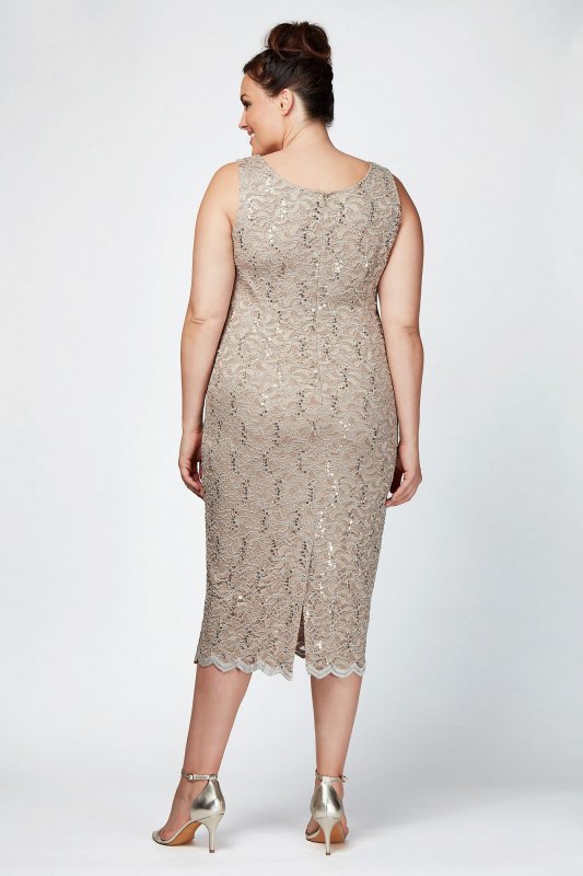 Sequin Lace Plus Size Cocktail Dress with Jacket Alex Evenings 412264