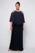 Embellished Cold Shoulder Plus Size Capelet Dress Alex Evenings 4351319