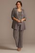 Sequin Chiffon Plus Size Three-Piece Pantsuit Set RM Richards 5817W