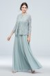 Three-Piece Chiffon Skirt and Lace Sweater Set Cachet 60270D