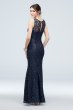 Sequin Lace Tank Dress with Flutter Sleeve Capelet Ignite 7119167