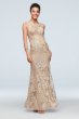 Metallic Embroidered Floral Mermaid Dress and Cape Ignite 7120155