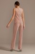 Metallic Crinkle Chiffon Three Piece Pant Suit Set RM Richards 7171