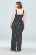 Metallic Lace Plus Size Gown with Beaded Capelet Ignite 7412142