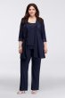 Mock Two Piece Lace and Jersey Pant Suit RM Richards 7772W