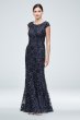 Cap Sleeve V-Back Embroidered Sequin Sheath Dress Alex Evenings 8117922