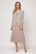 Cowlneck Glitter Print Tea Length Dress and Jacket Alex Evenings 8127546