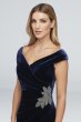 Off-the-Shoulder Velvet Gown with Beaded Detail Alex Evenings 8191770