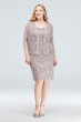 Beaded Neck Sequin Lace Plus Size Dress and Jacket Alex Evenings 85122096