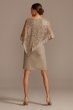 Sleeveless Jersey Sheath with Sequin Lace Poncho RM Richards 8749D