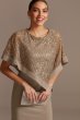 Sleeveless Jersey Sheath with Sequin Lace Poncho RM Richards 8749D