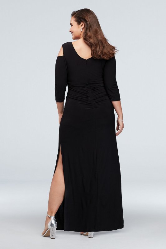 Cold Shoulder Plus Size Gown with Crystal Accents RM Richards 8950DW