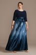 3/4 Sleeve Jersey Bodice Ombre Plus Size Ball Gown SL Fashions 9451111