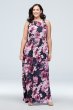 High-Neck Chiffon Plus Size Dress with Crystals SL Fashions 9471323