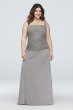 Glitter Knit and Mesh Plus Size Gown with Jacket Onyx 950251