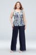 Crinkled Metallic Plus Size Pantsuit Onyx 950552